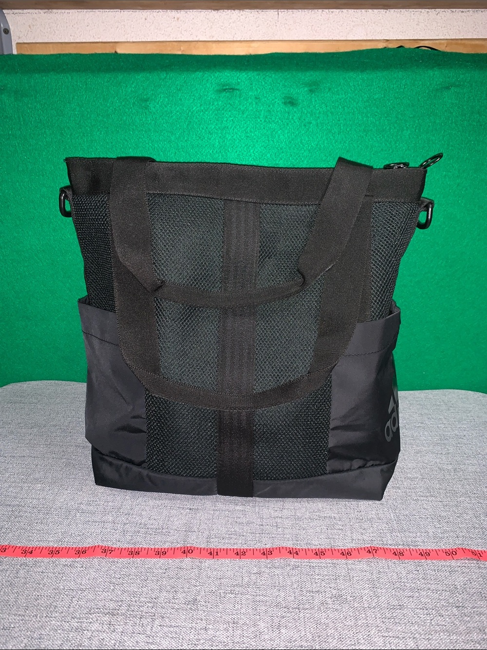 adidas Black Mesh Messenger Tote for Men